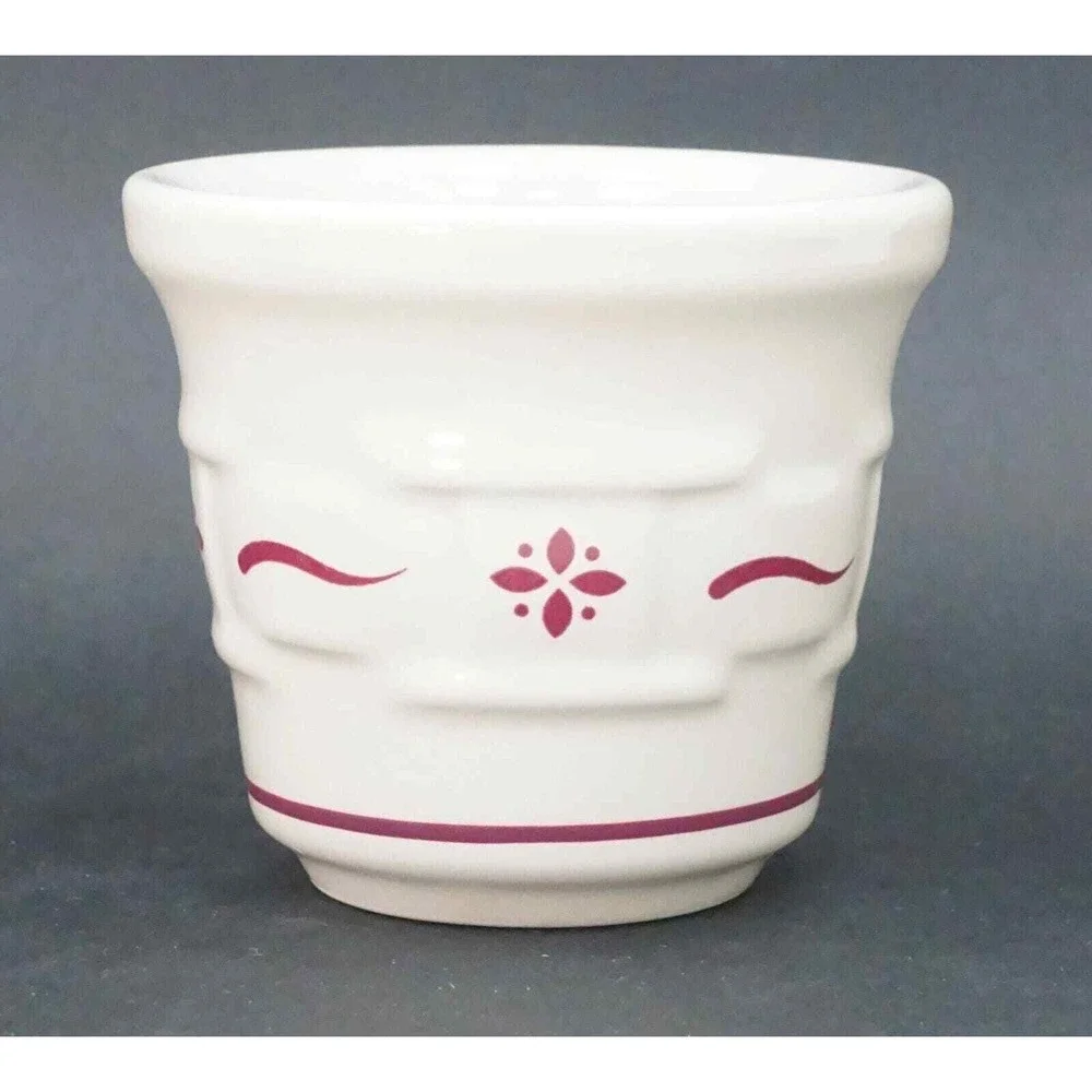 Longaberger Pottery Woven Traditions Traditional Red Votive Candle‎ Holder USA